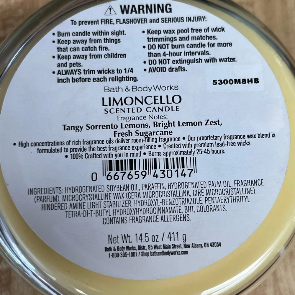 Bath & Body Works Limoncello Lemon 3-Wick Candle